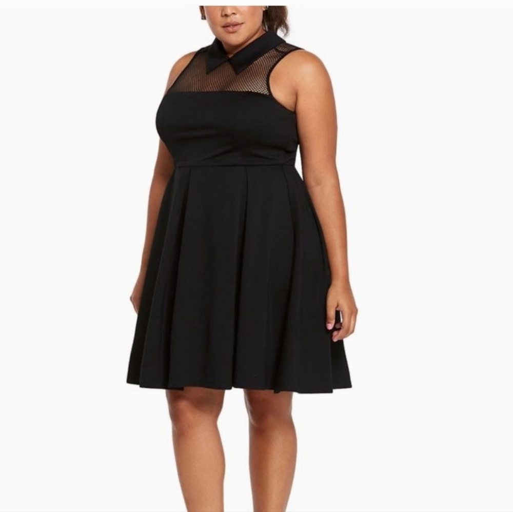Torrid Ponte Mesh Dress Fit And Flare 18 2x
